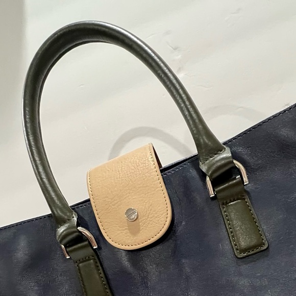 Talbots all leather color block handbag. - Picture 7 of 7